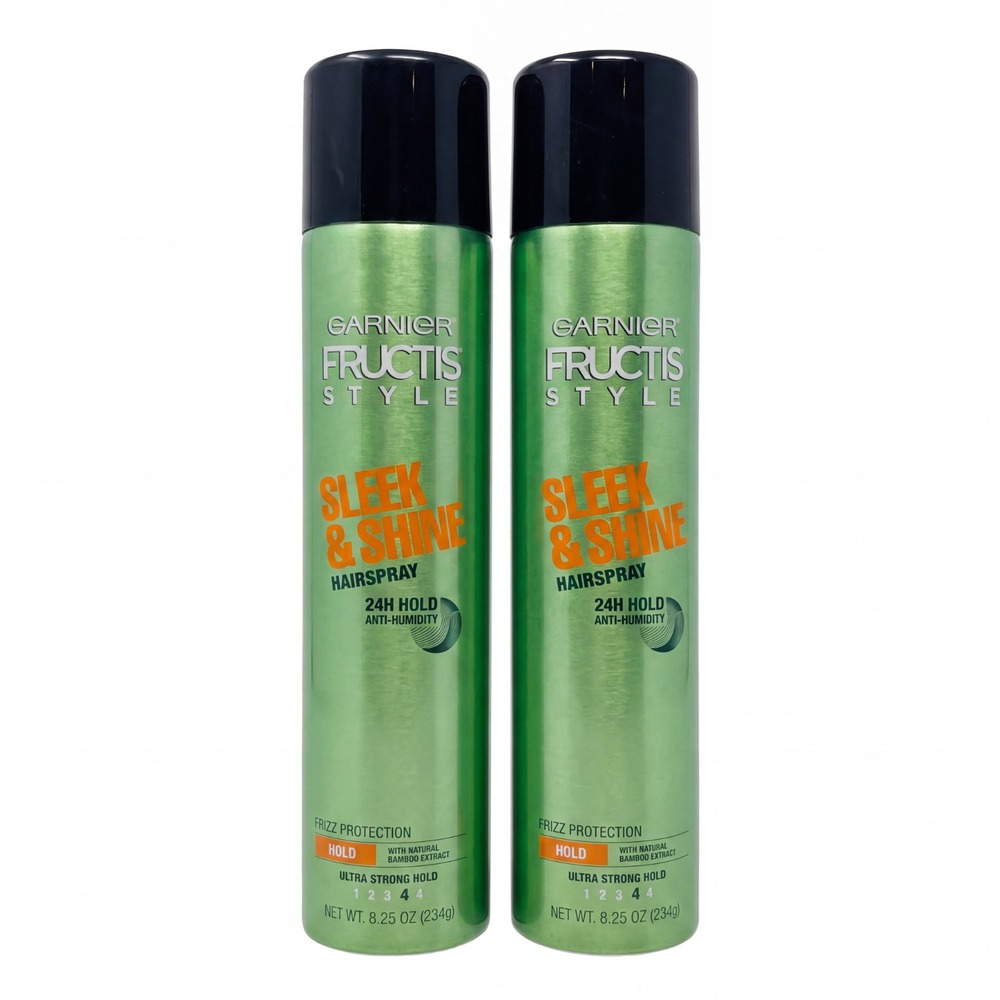 2x Garnier Fructis Style Sleek & Shine Anti-Humidity Hair Spray Aerosol, 8.25 oz
